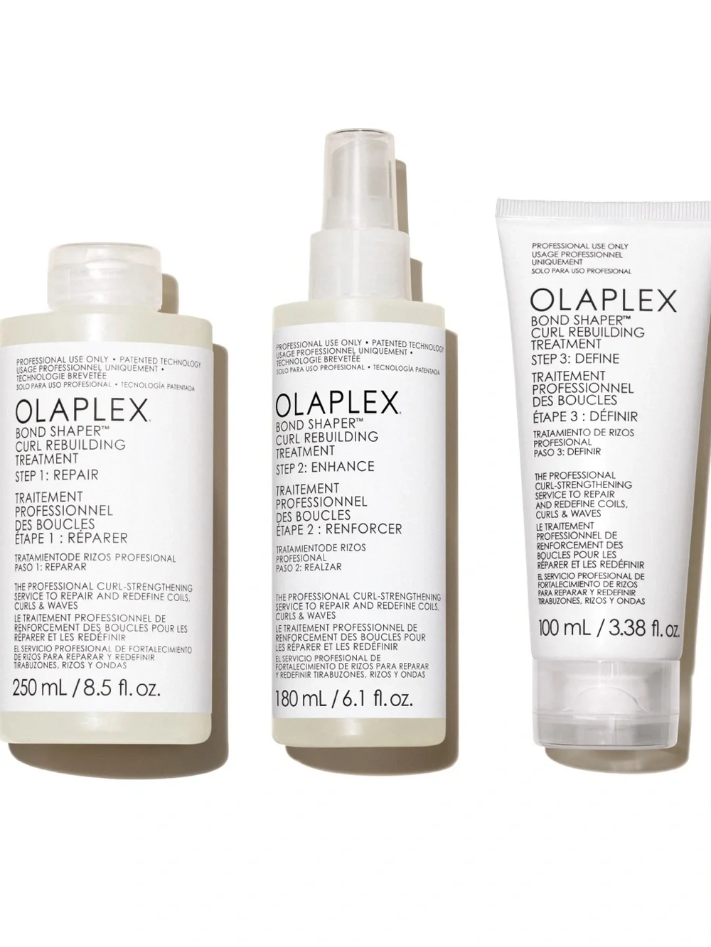 OLAPLEX Bond Shaper Curl Rebuilding Treatment – White and Blue Accents